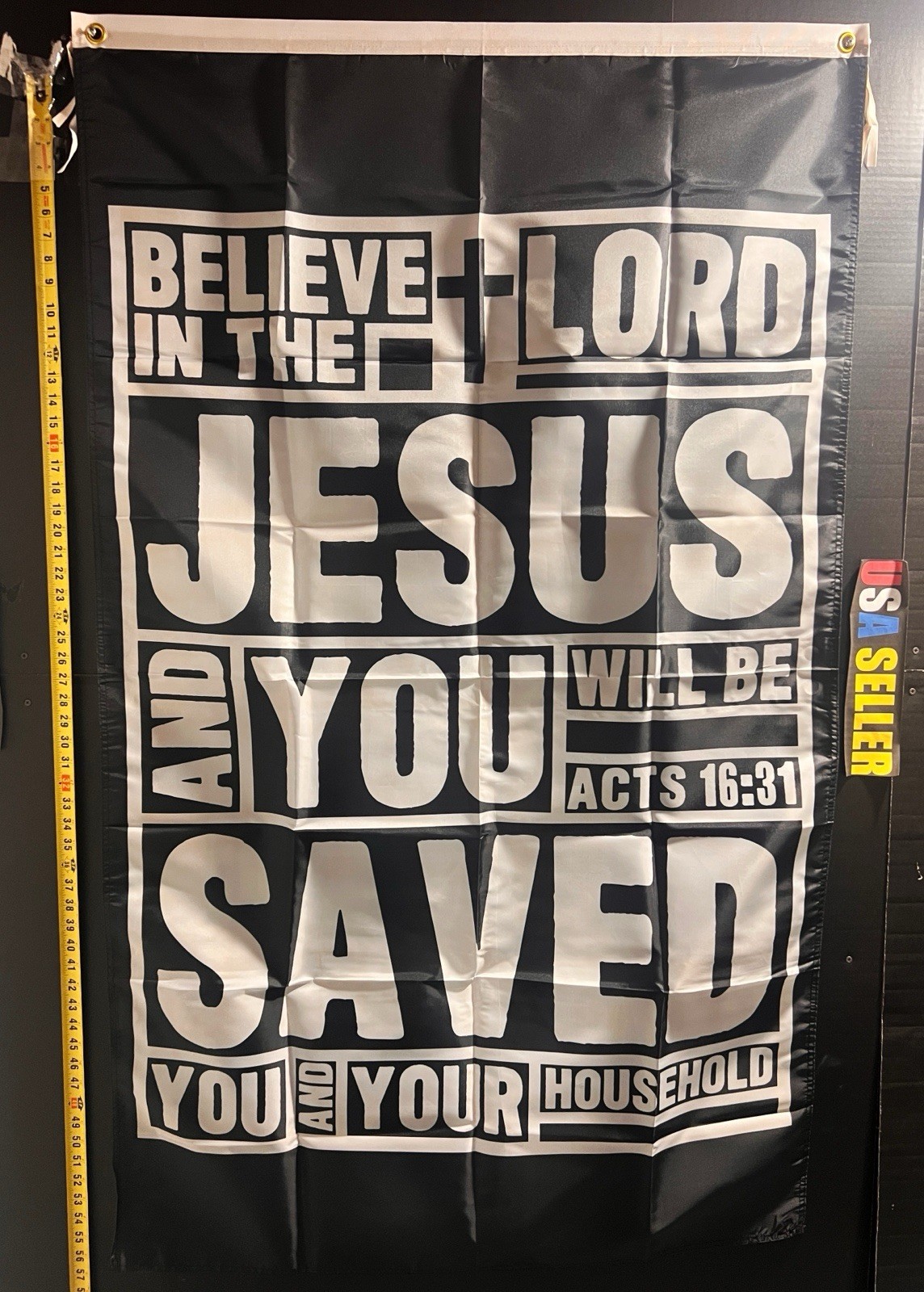 Believe In The Lord Flag FREE USA SHIP Jesus Saves Christian God Sign USA 3×5′