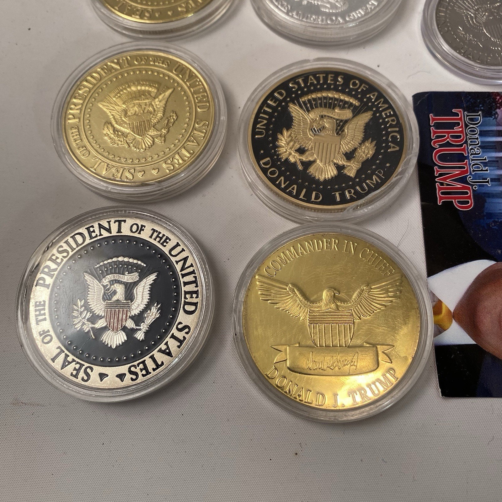 Donald Trump lot of 7 challenge coin commemorative Presidential seal Metal MAGA