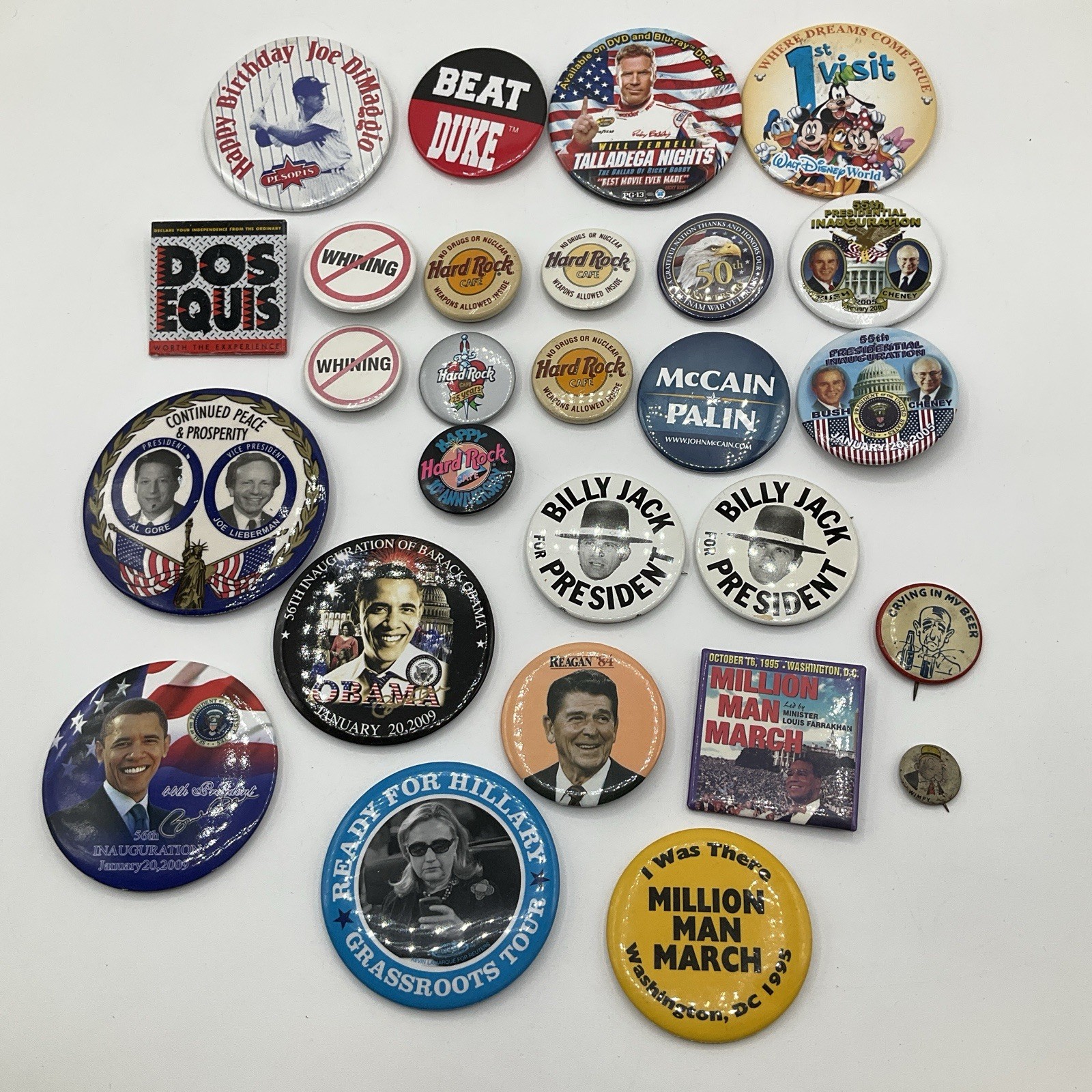 Lot of 1980’s & 1990’s Political Presidential Campaign History Pins Buttons