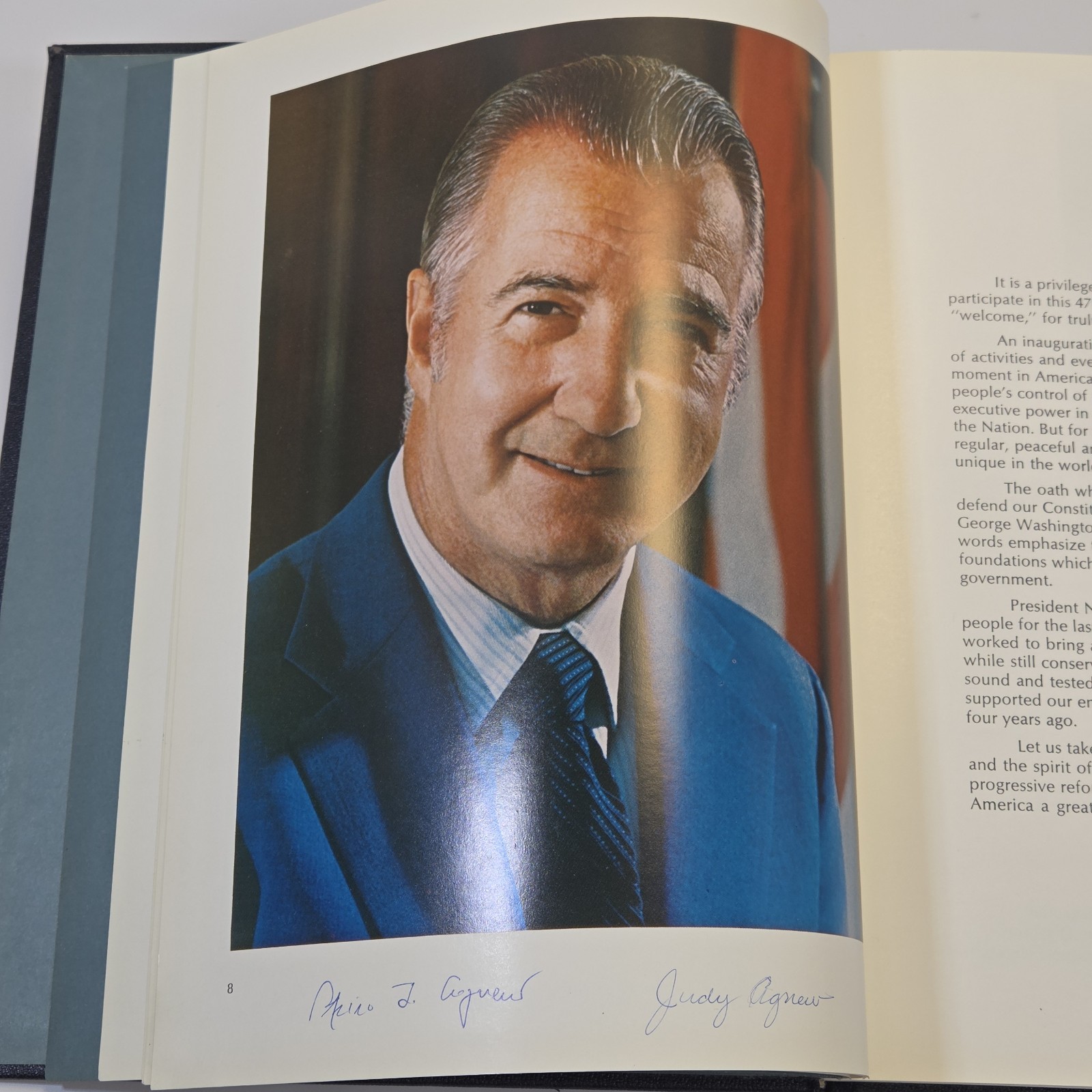Vintage 1973 Inaugural Book Signed By Spiro Agnew. Collectable Political Ephem..
