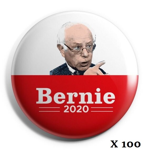 Bernie 2020 For President Campaign Pins – Wholesale Lot of 100 Buttons