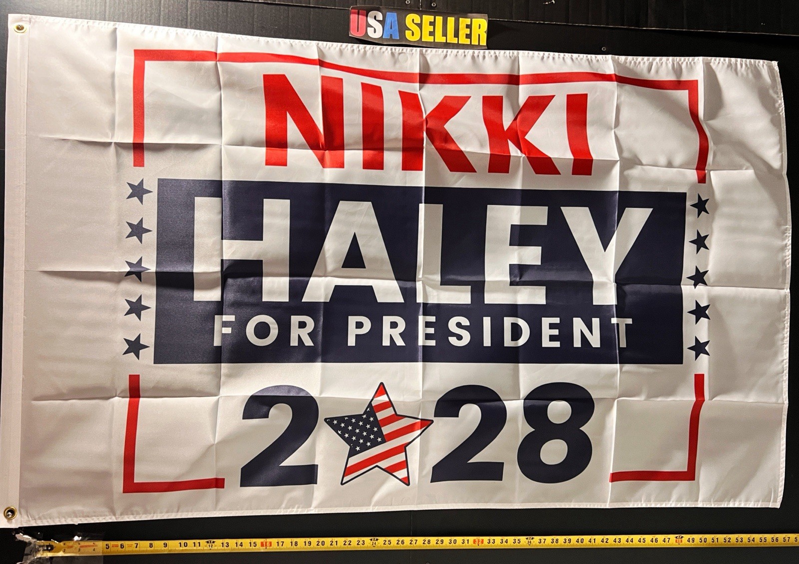 Nikki Haley President 2028 Flag FREE USA SHIP Election Trump Beer USA Sign 3×5’