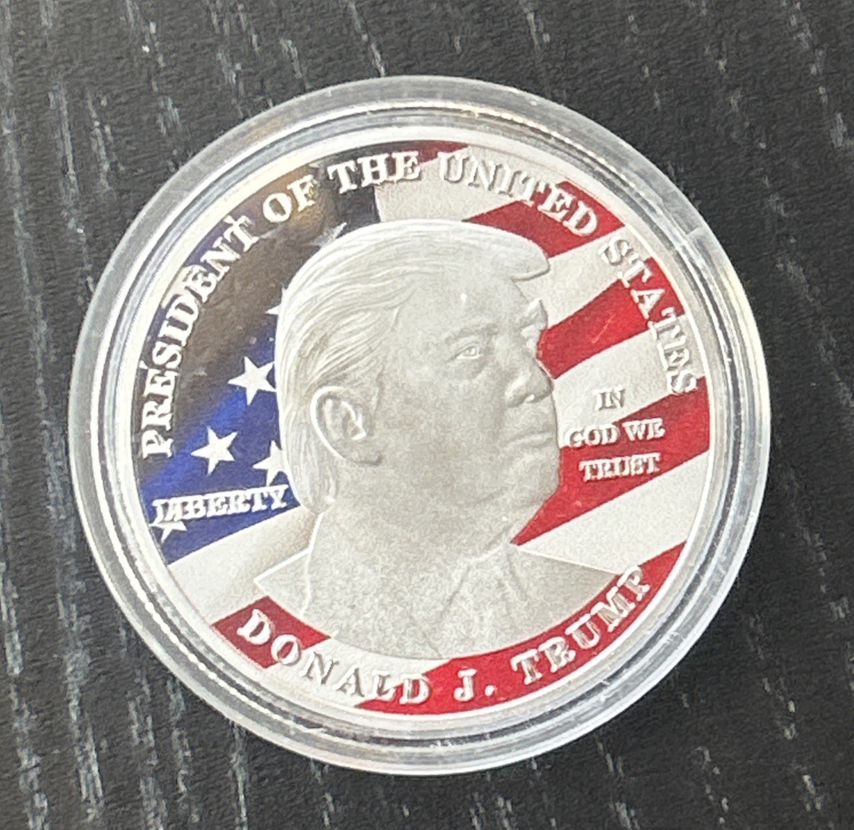2017 Donald Trump Silver Eagle Coin Make America GREAT Again 45th President Flag