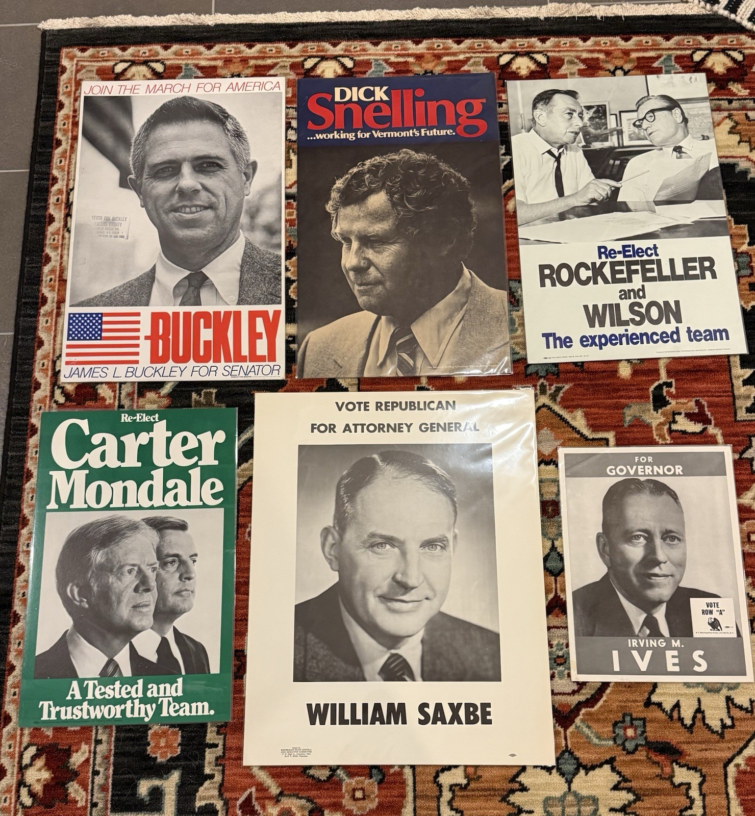 1970s Republican/Democrat President, Governor, and Senate Campaign Posters