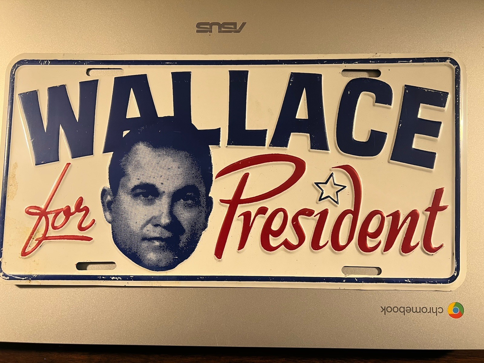 George Wallace Alabama Governor “Wallace For President” License Plate Car Tag