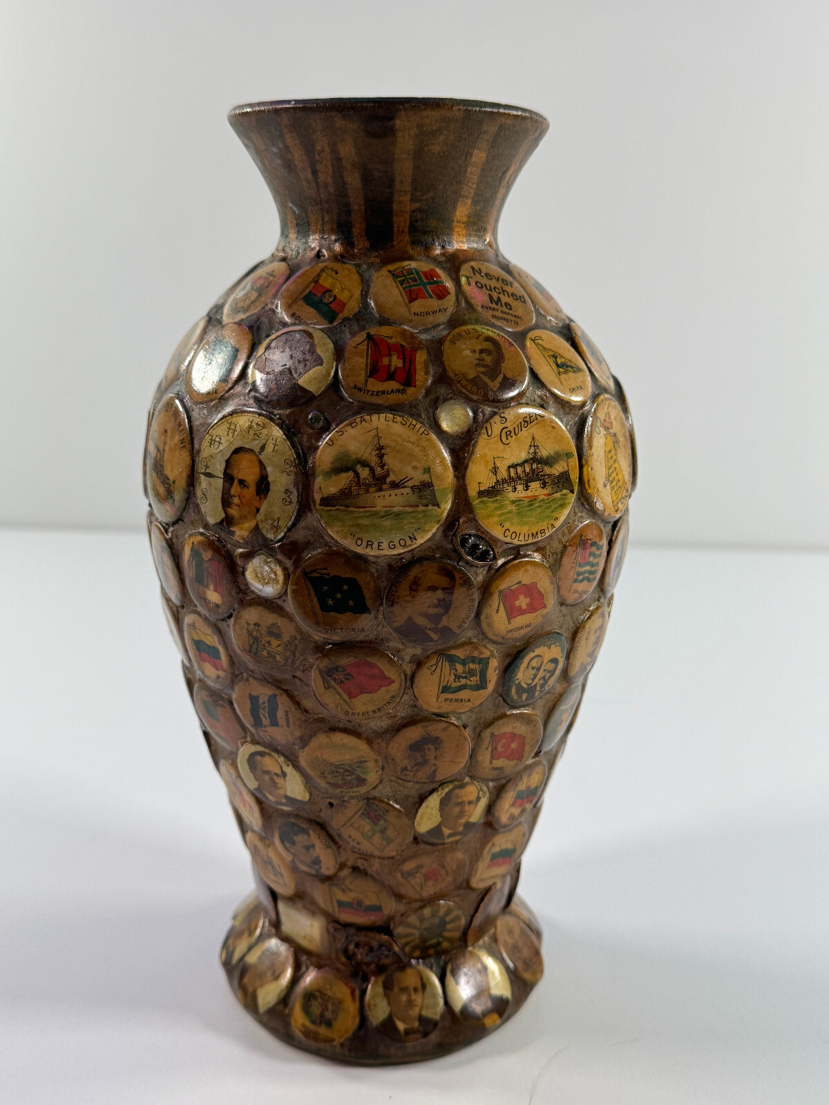 1890-1920 Folk Art Political Memory Jug presidential william jennings bryan