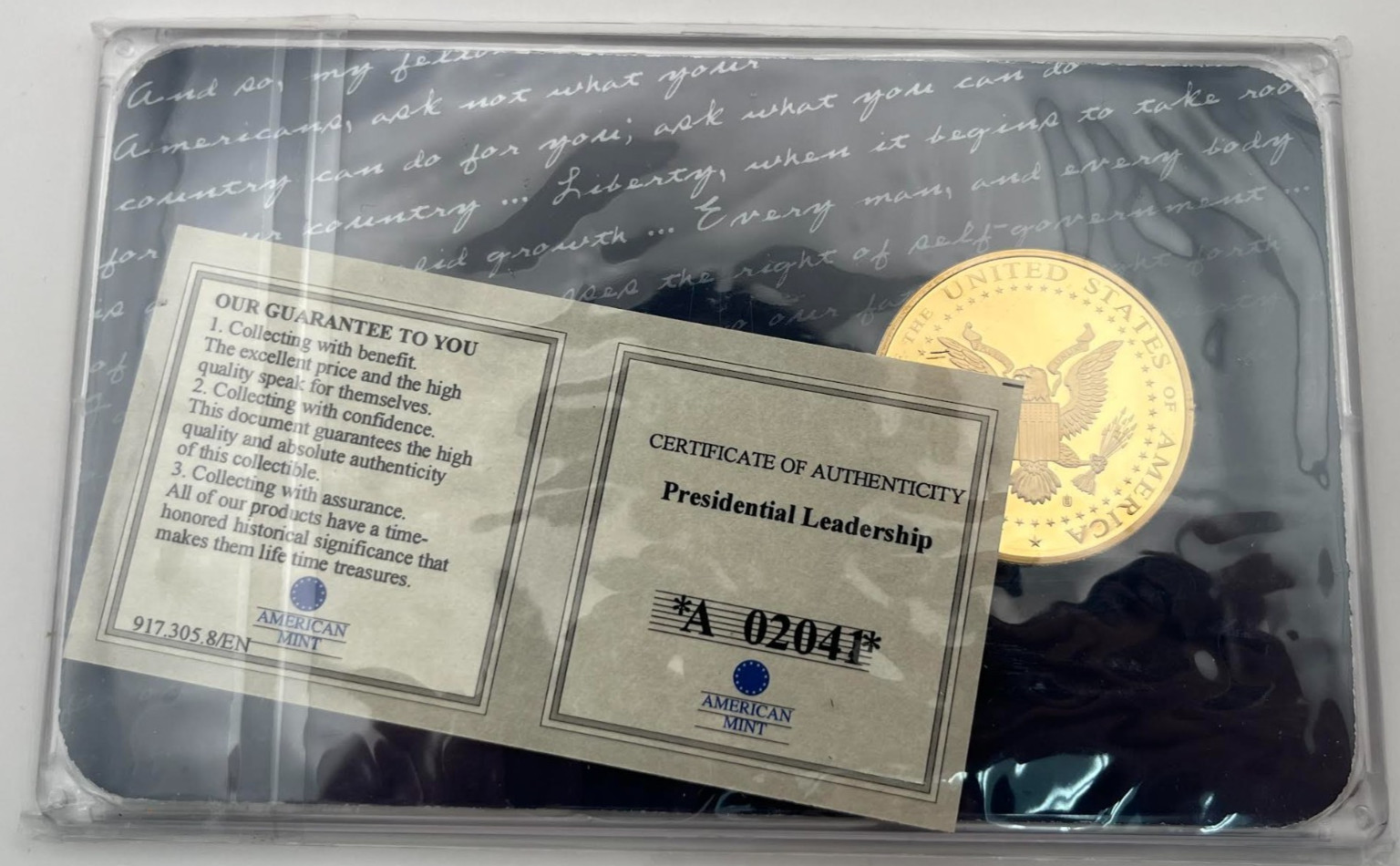 Donald Trump 45th US President American Mint Presidential Leadership Sealed
