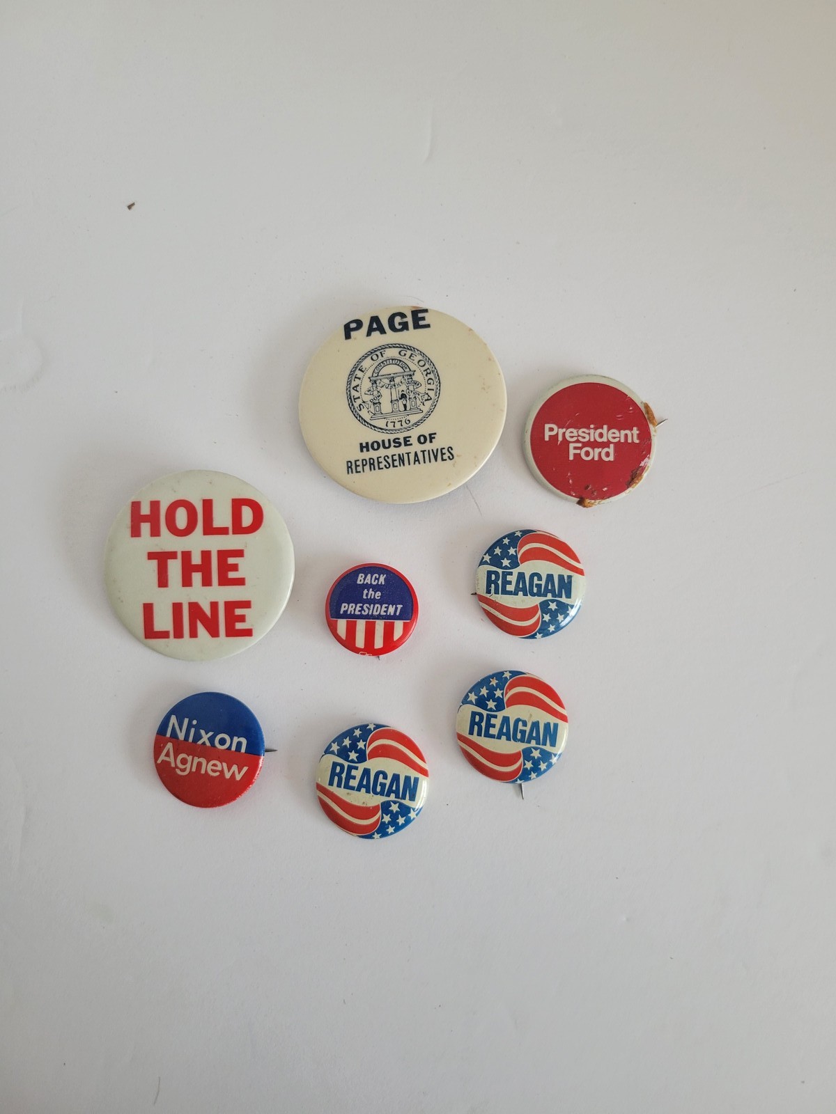 Vintage US Presidential Political Pinback Button Lot Nixon Agnew Ford Reagan