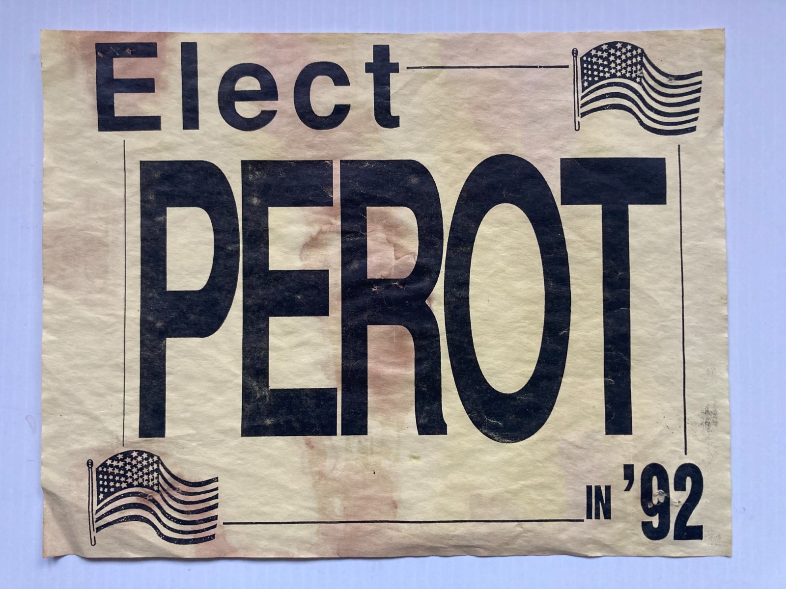 Ross Perot for President 1992 Vintage Campaign Flyer vs Bill Clinton George Bush