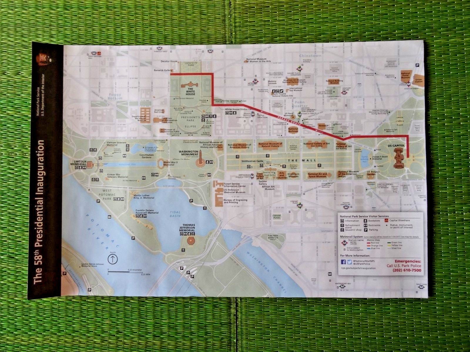 President Donald Trump 58th Inauguration Parade Route Map Washington DC 2017