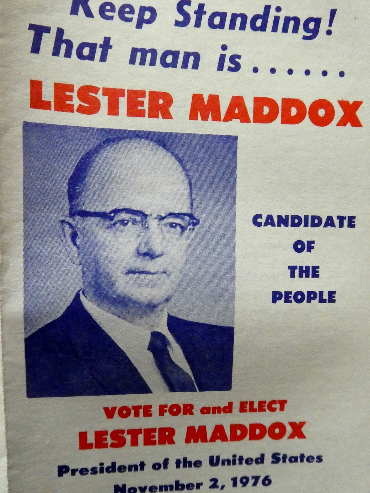 1976 Lester Maddox For President Brochure Cards Georgia Governor segregationist