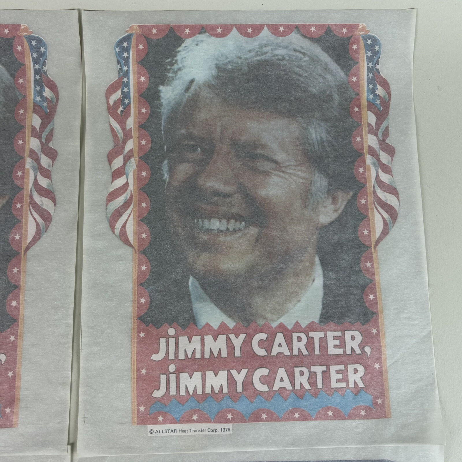 4 VTG Jimmy Carter 1976 Presidential Campaign Democrat Shirt Heat Transfer Decal