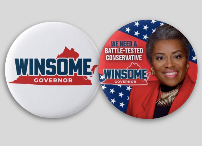 Winsome Sears Governor Virginia Pin Buttons Political Republican 2025 2.25″