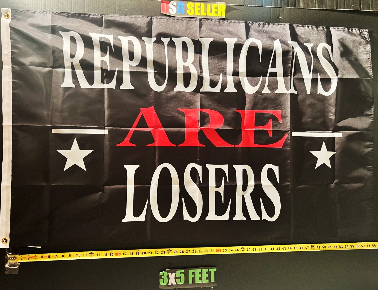 Democrat Flag FREE USA SHIP Republican Losers Save Democracy Biden USA Sign 3×5′