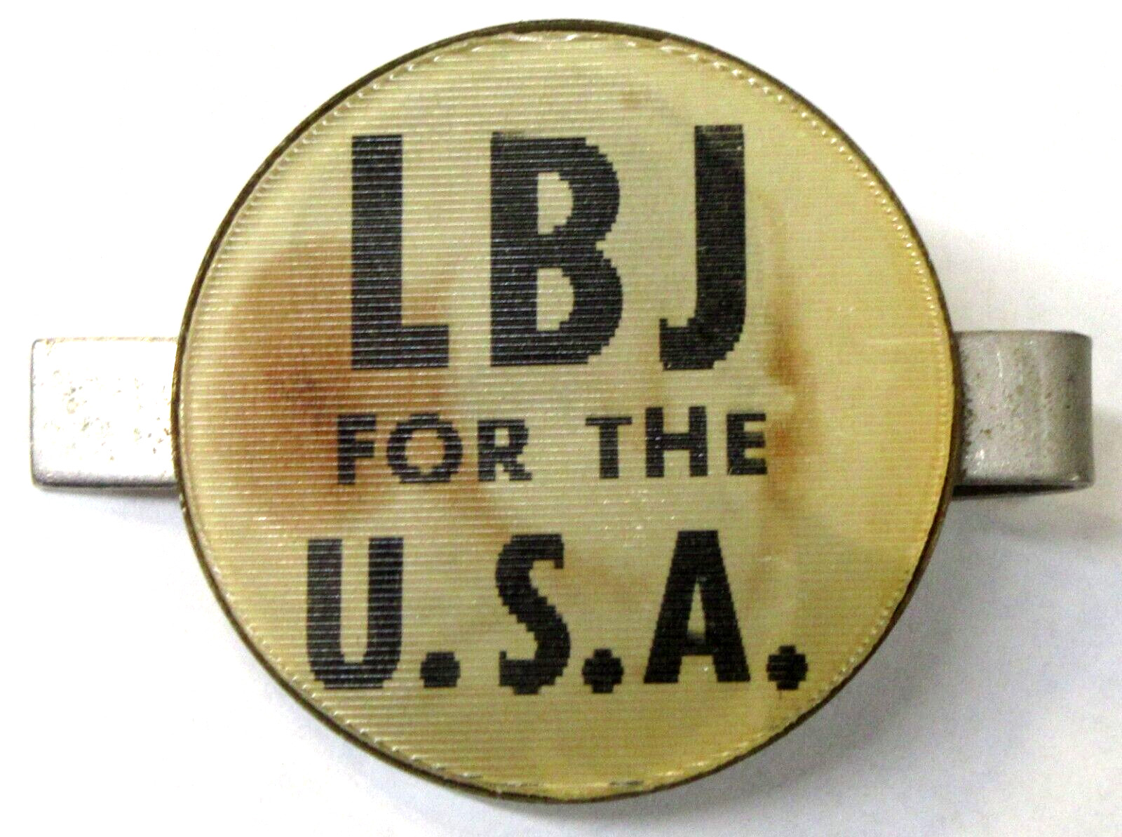 1964 LBJ FOR THE USA Lyndon B. Johnson president lenticular flasher tie bar gz
