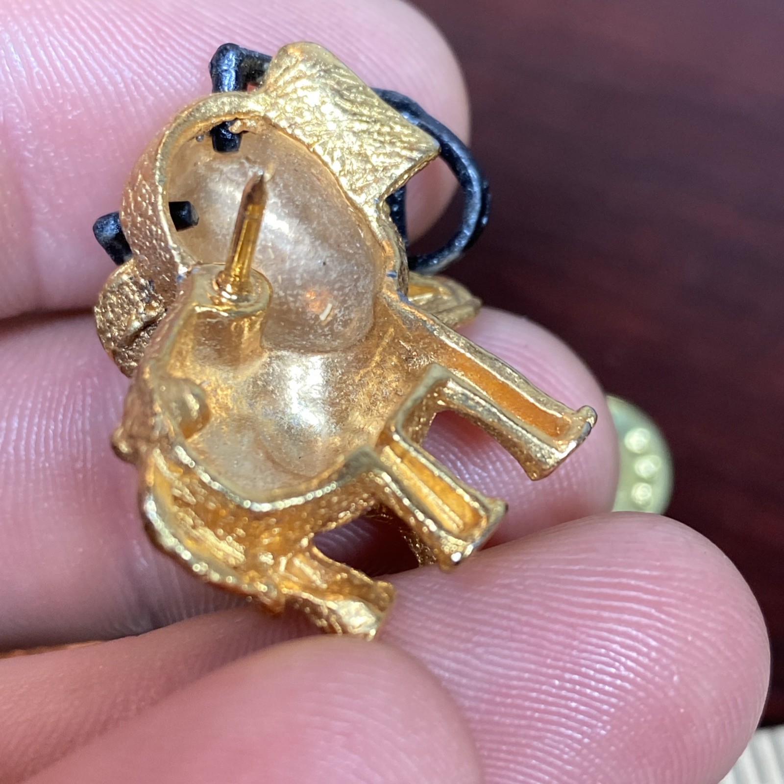 1964 GOP Barry Goldwater Elephant w/ Glasses Political Gold Tone 3D Lapel Pin