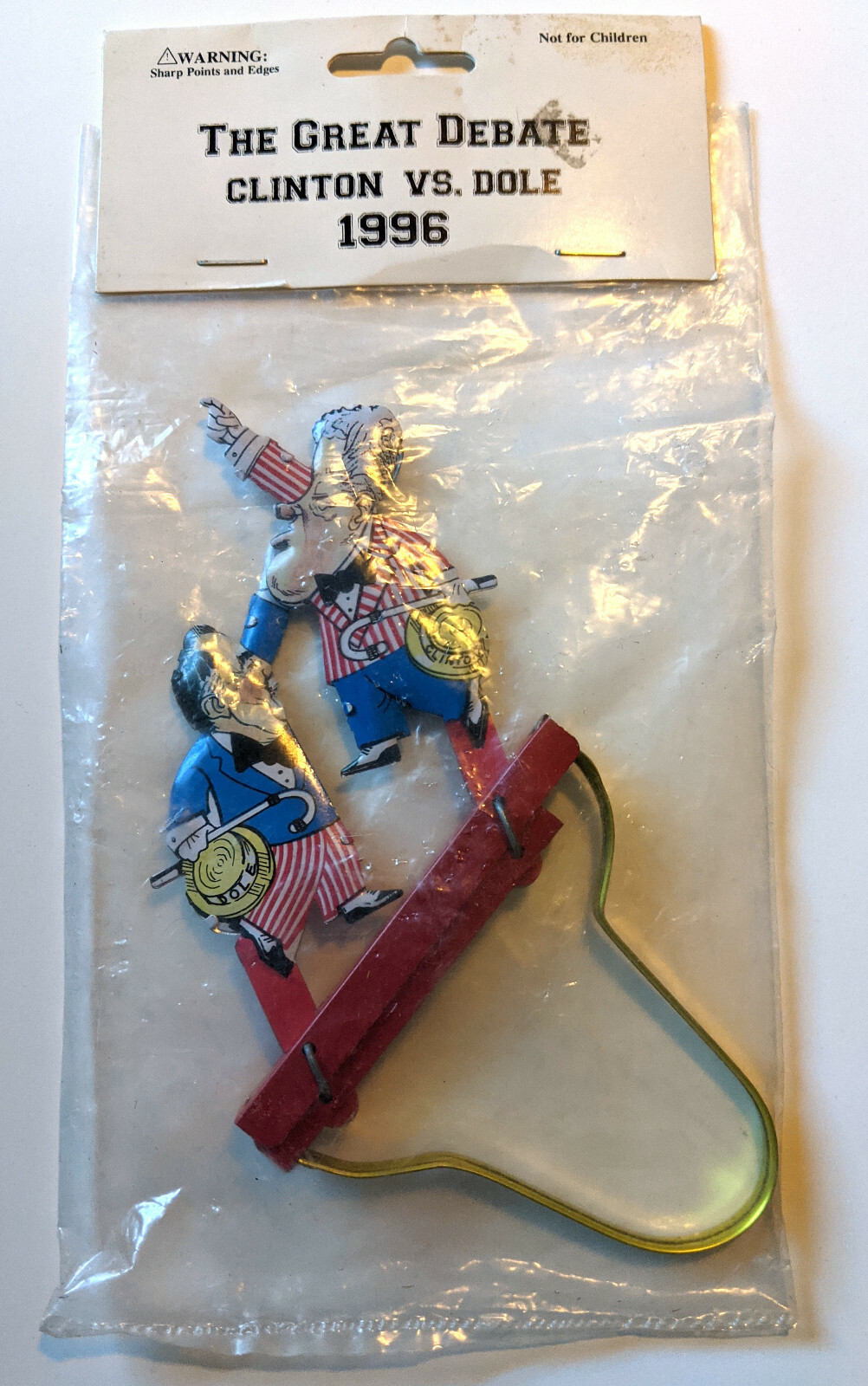 Rare -The Great Debate Schylling 1996 Tin Toy Clinton vs Dole Squeeze and Fight