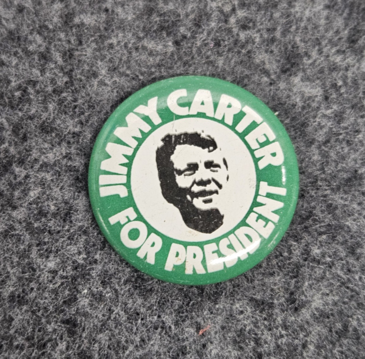 1976 Presidential Pinback Jimmy Carter For President 1 1/8″ Round