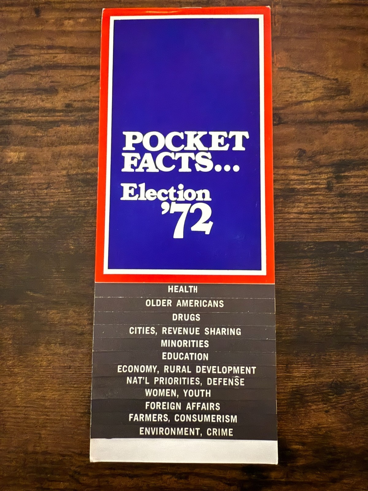 1972 Pocket Facts Election ’72 GOP Brochure Bob Dole RNC Nixon Campaign