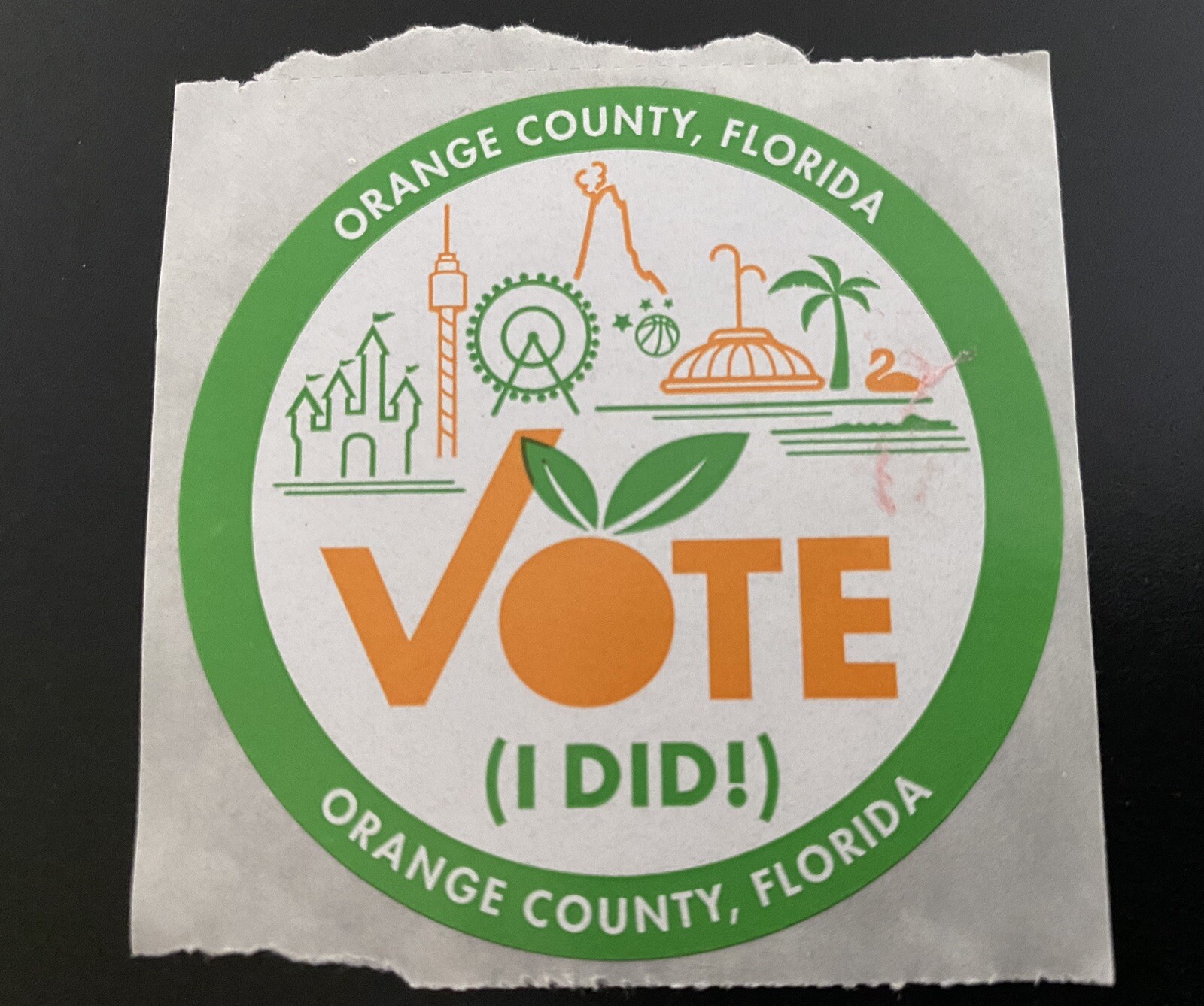 Official Orange County Retro Campaign Political VOTE Sticker Orlando Florida