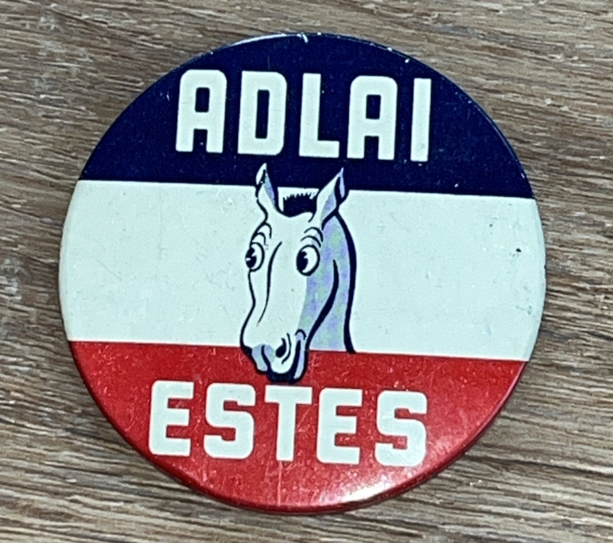 Popular 1956 Adlai Stevenson Estes Kefauver Democrat Donkey Prez Campaign Pin