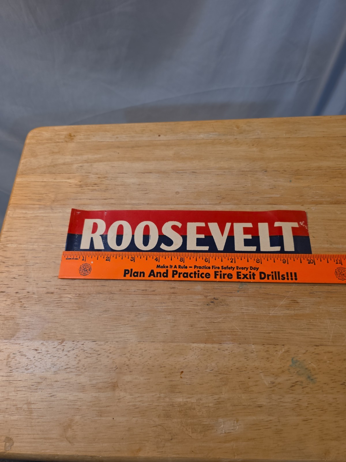 Vintage ROOSEVELT Campaign Strip 10 inch Political Memorabilia Bumper
