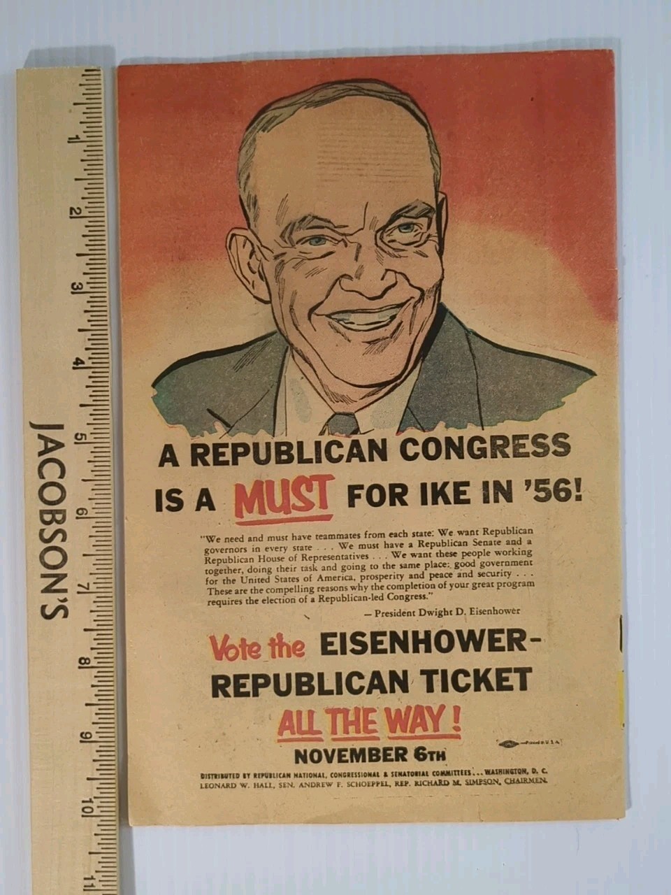 1956 Republican Presidential Campaign Forward with Eisenhower & Nixon Comic