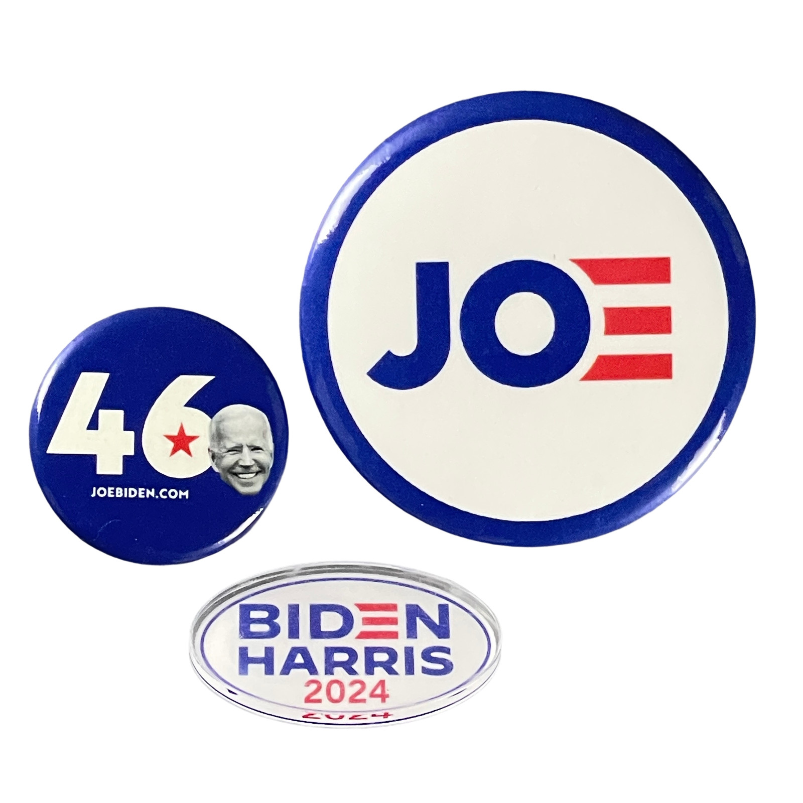 Biden/Harris 2020 Campaign Pinback Mixed Lot of 3 Politics Badge Lot President