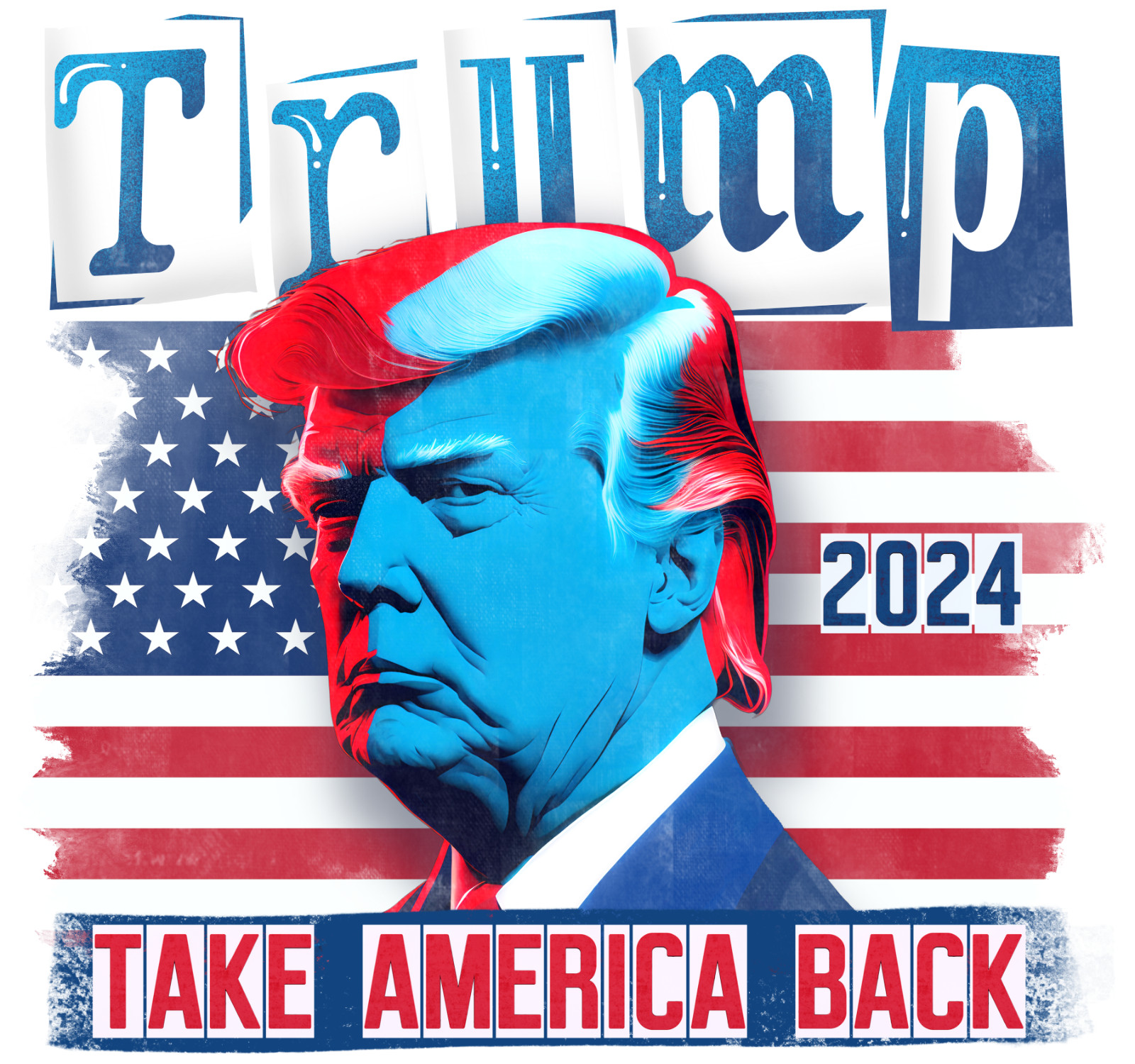 25PCS SET TRUMP 2024 STICKERS TAKE AMERICA BACK DONALD MAGA 2x3in