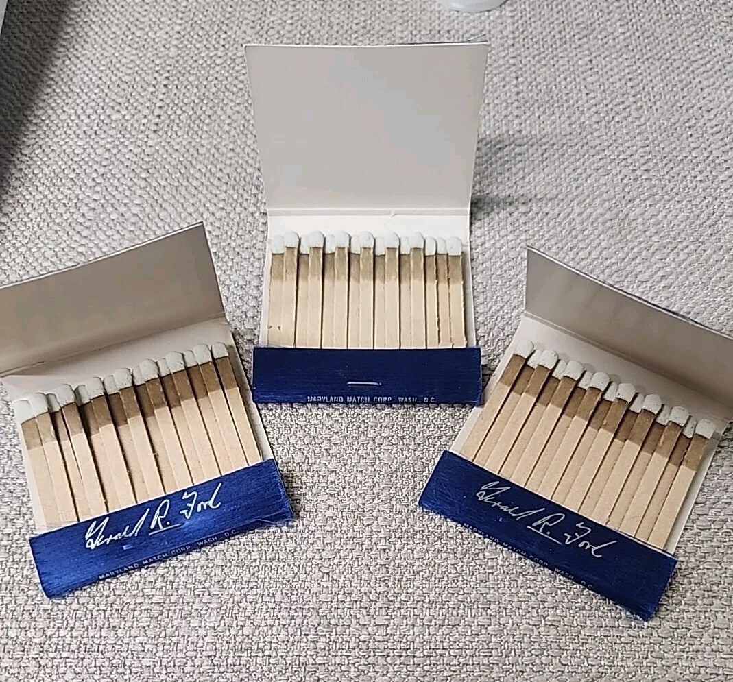 Gerald Ford 3 match books campaign political The President And Mrs. Ford