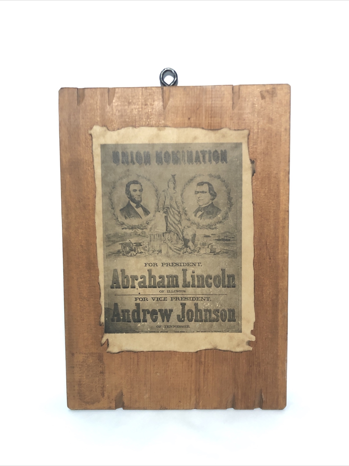 Vintage Abraham Lincoln Election Poster Wall Hanging Plaque-16”x11”-Reproduction