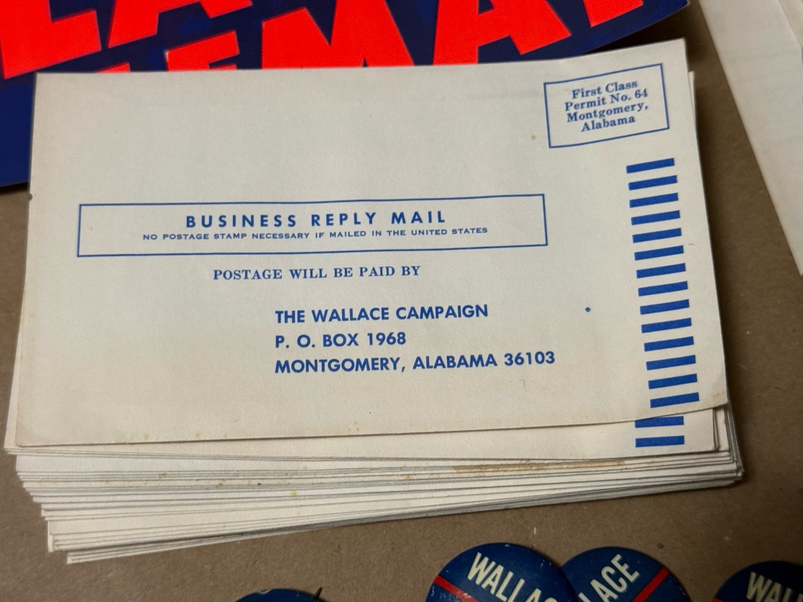 George Wallace 1968 Campaign Material Lot