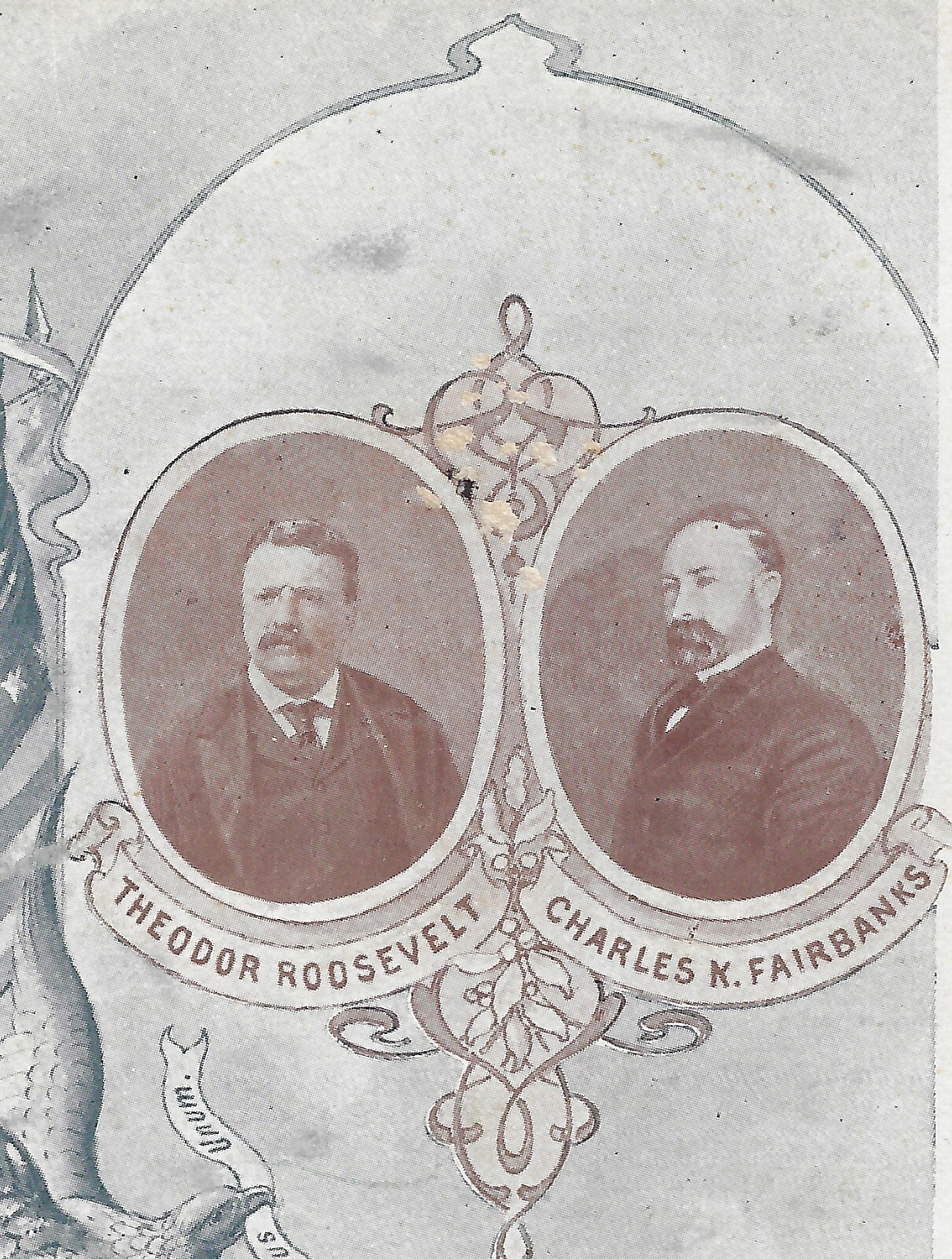 Quite Rare 1904 Teddy Roosevelt Chas Fairbanks Jugate Prez Campaign Postcard