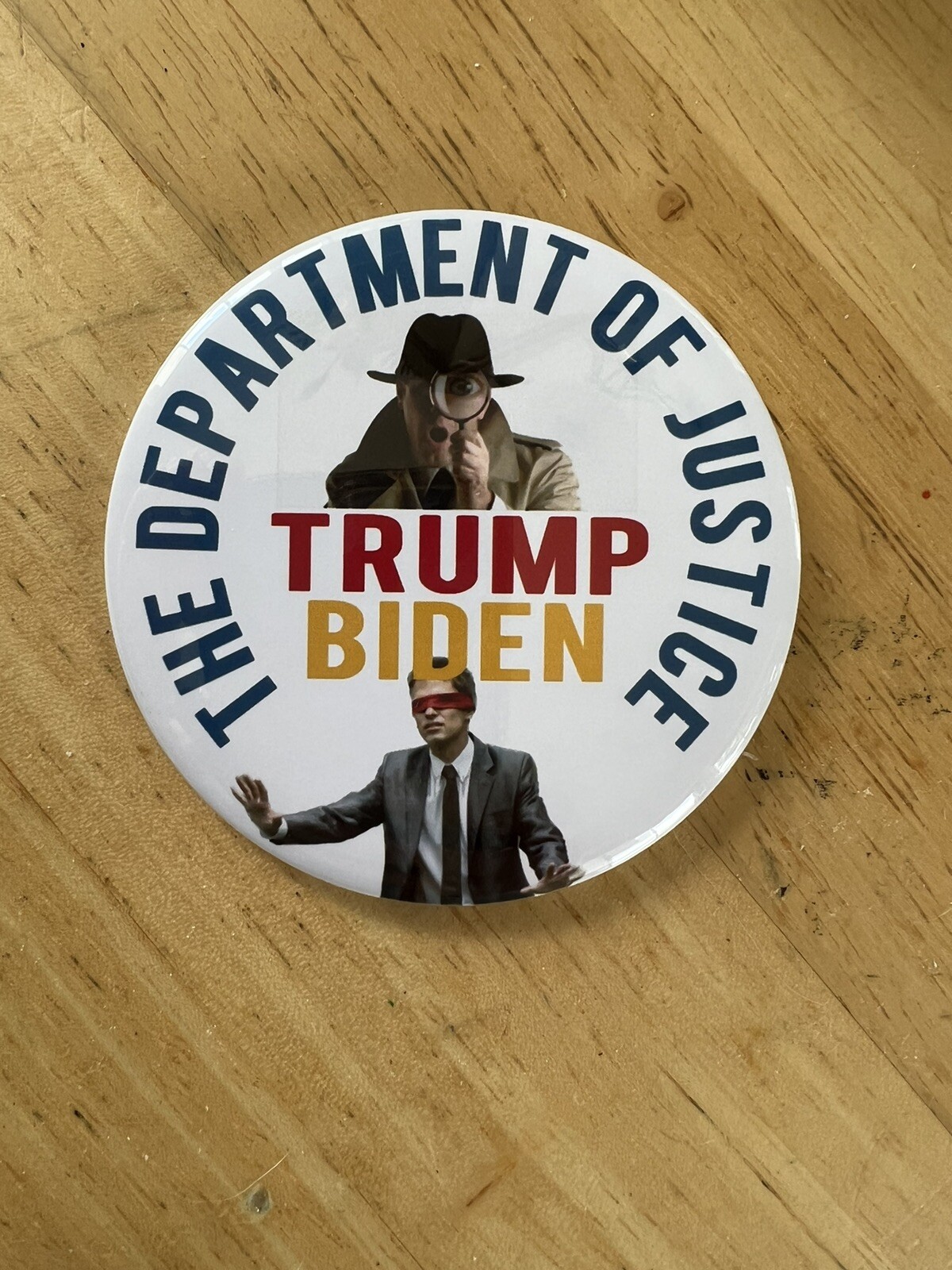 Corrupt DOJ Trump Vs Biden Button Trump for President 2024