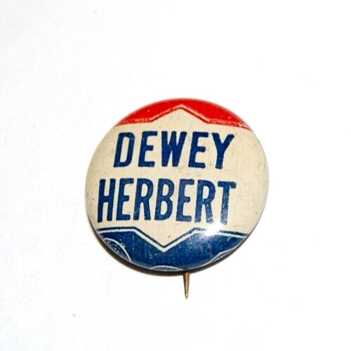 1948 THOMAS E. DEWEY HERBERT campaign pin political presidential pinback button