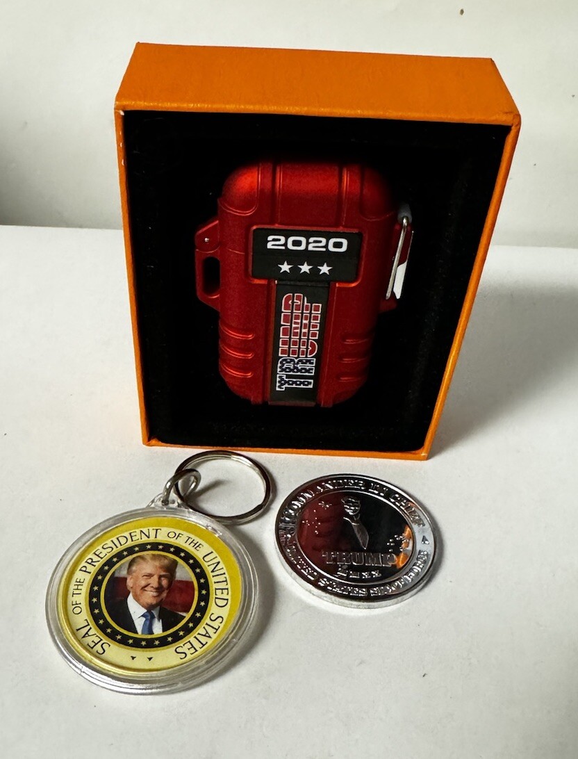 2020 President Donald Trump Space Force Medallion USB Lighter Keyring Campaign