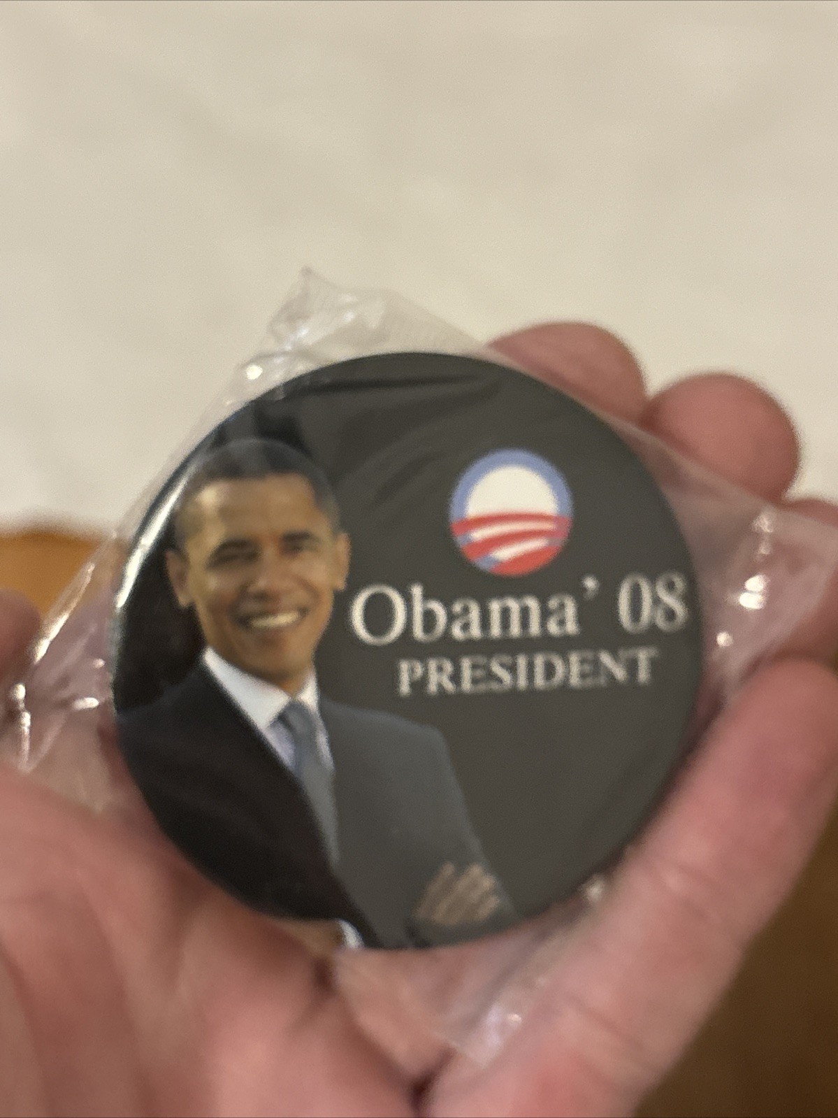 2008 Barack Obama Presidential Campaign Pin Button NEW SEALED FREE SHIP