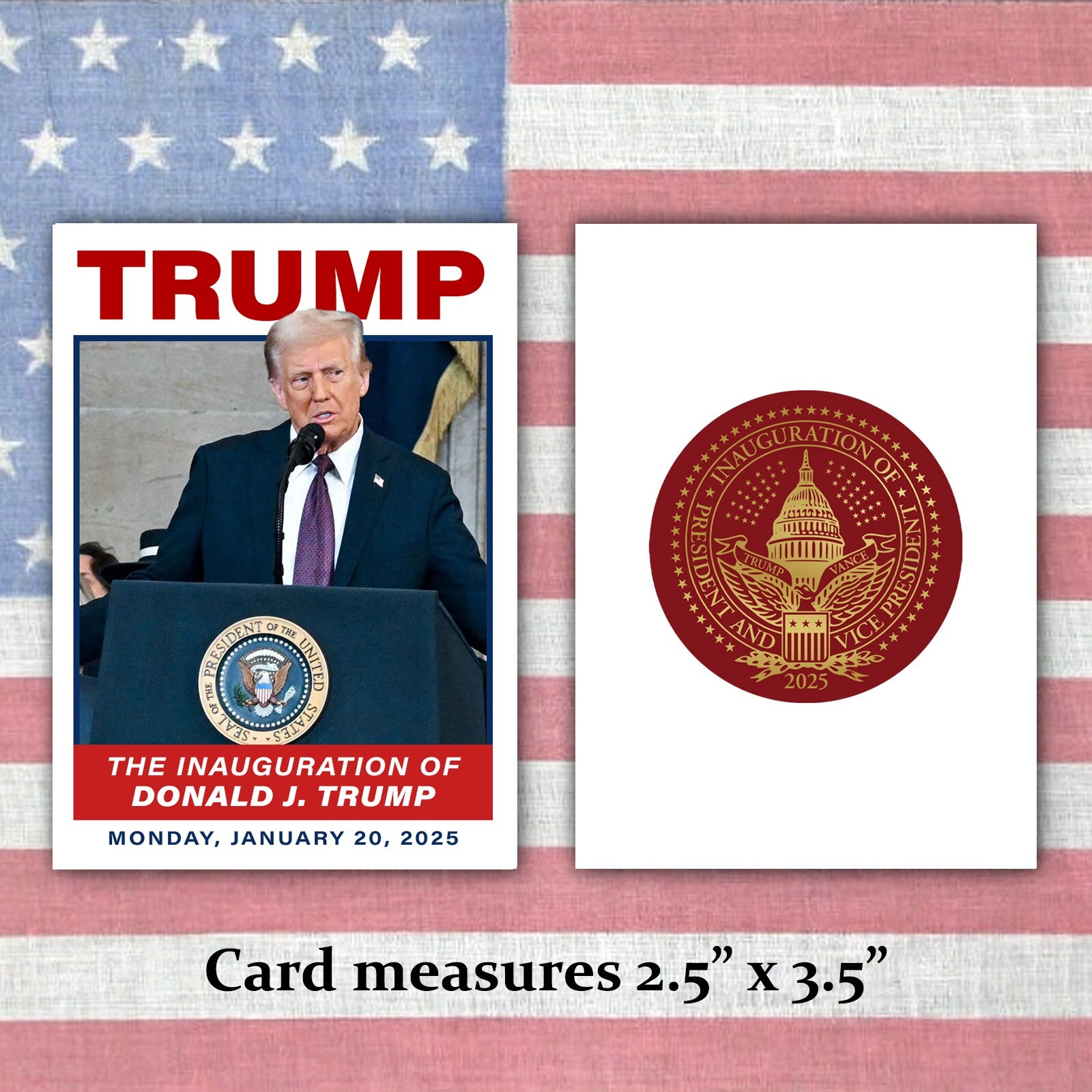 Donald Trump Commemorative 2025 Presidential Inaugural Address Trading Card MAGA