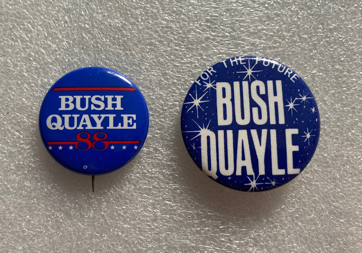 1988 Bush Quayle For the Future ’88 campaign pin button political Lot of 2
