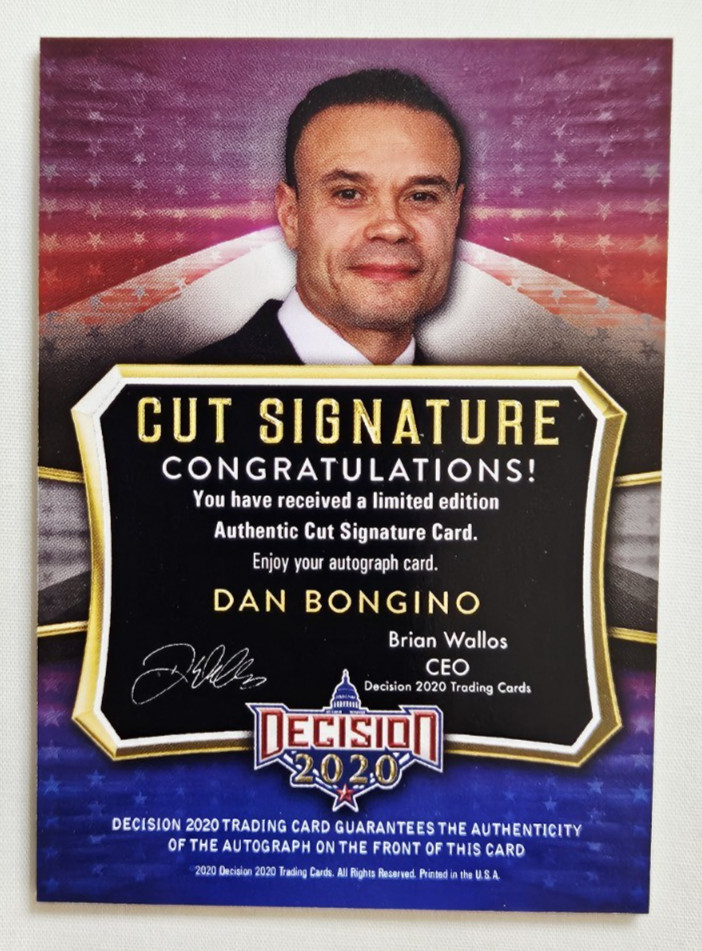 2020 Decision Dan Bongino Cut Signatures Autograph Card Auto Podcaster FBI