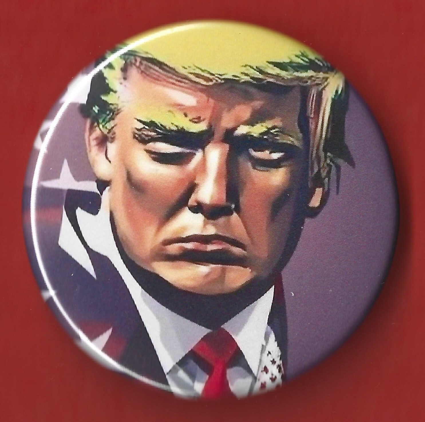 2024 Donald Trump 2-1/4″/ “Patriotic Sketch” Presidential Campaign Button(Pin25)