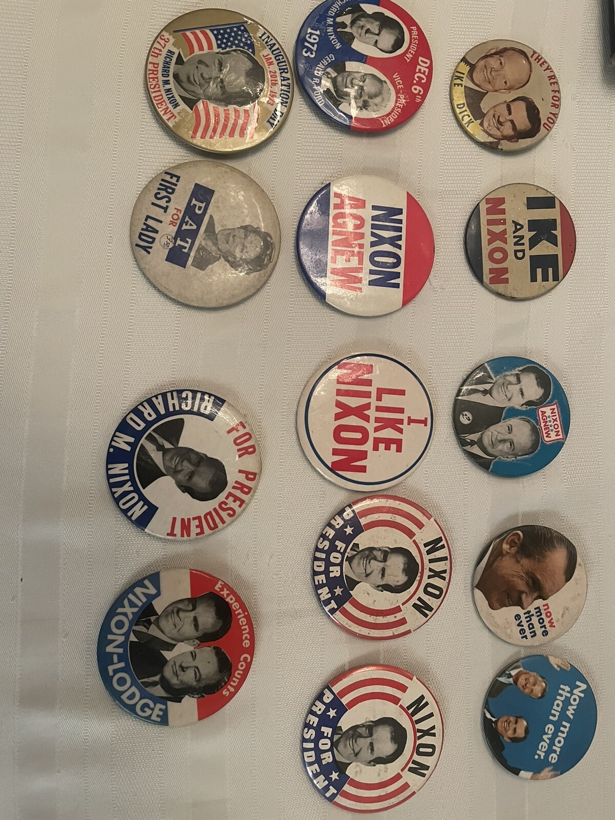 14 Vintage Richard Nixon Presidential Campaign Political Pinback Buttons
