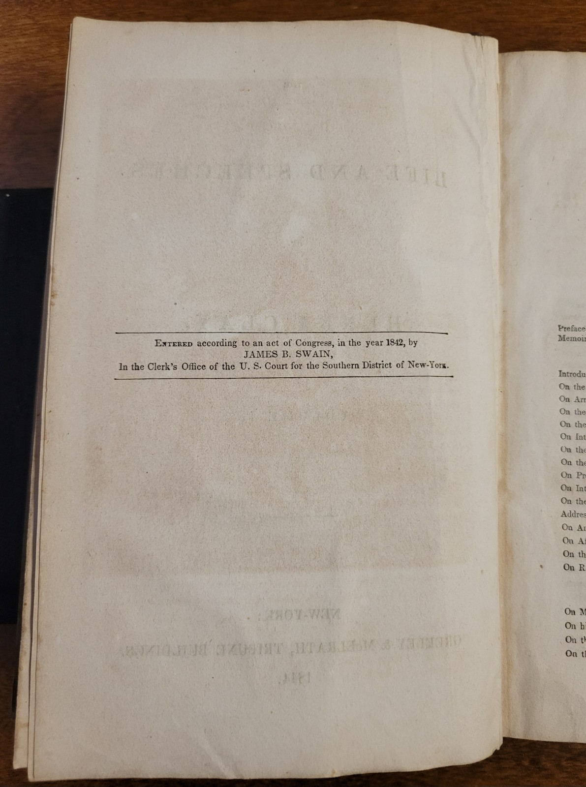 1844 HENRY CLAY, The Life and Speeches, Volume 1, hardcover