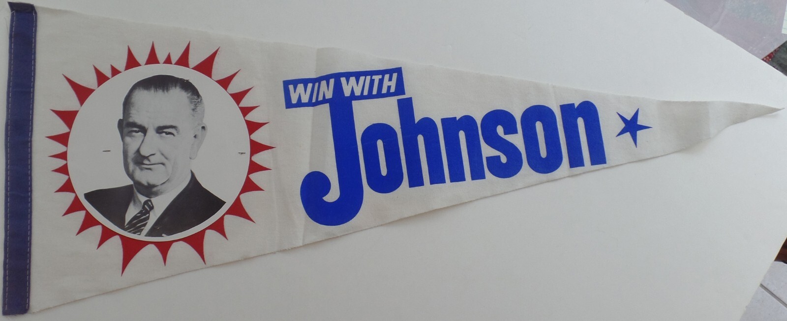 1964 Large Lyndon Johnson Presidential Campaign Felt Pennant