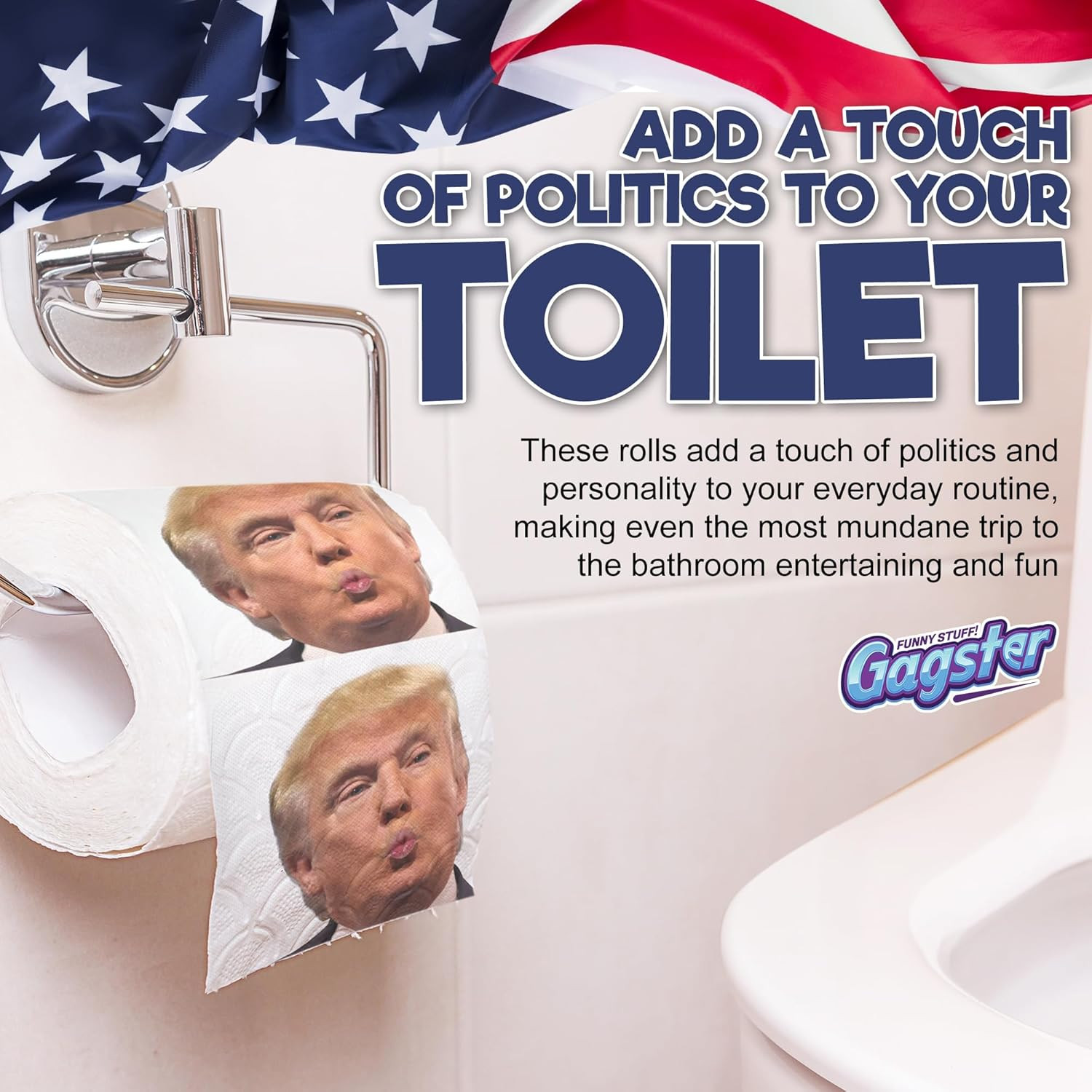 Trump & Kamala Harris Political Toilet Paper Rolls by – 3-Ply Funny Novelty Gag
