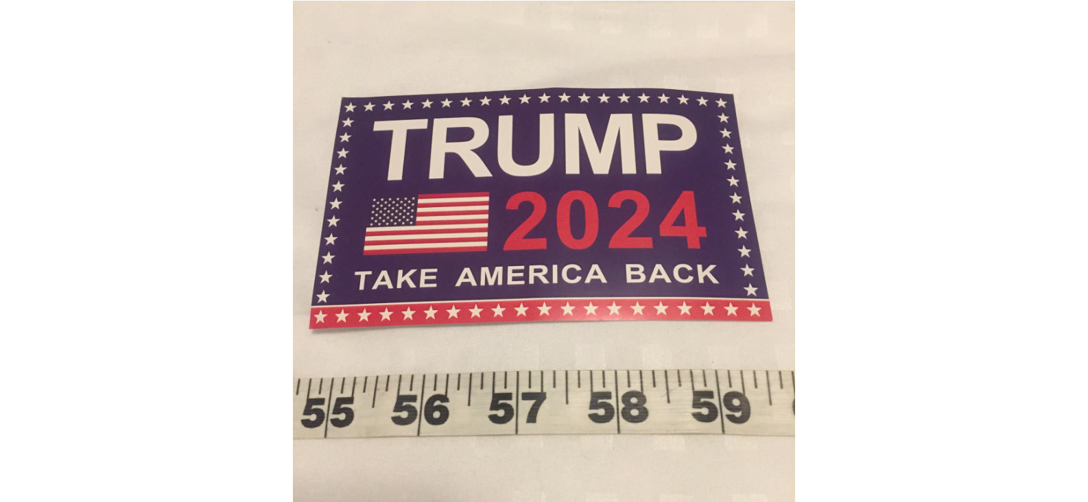 Trump 2024 Take America Back With Flag Red White and Blue Sticker 2 Pk New
