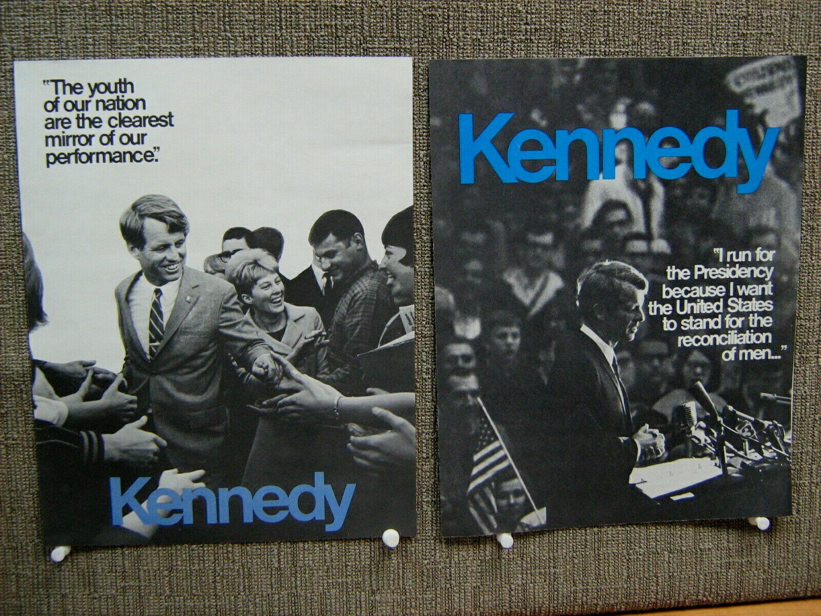1968 RFK – Robert F. Kennedy For Pres. (2) Diff Flyers – From S.F. Bay Area