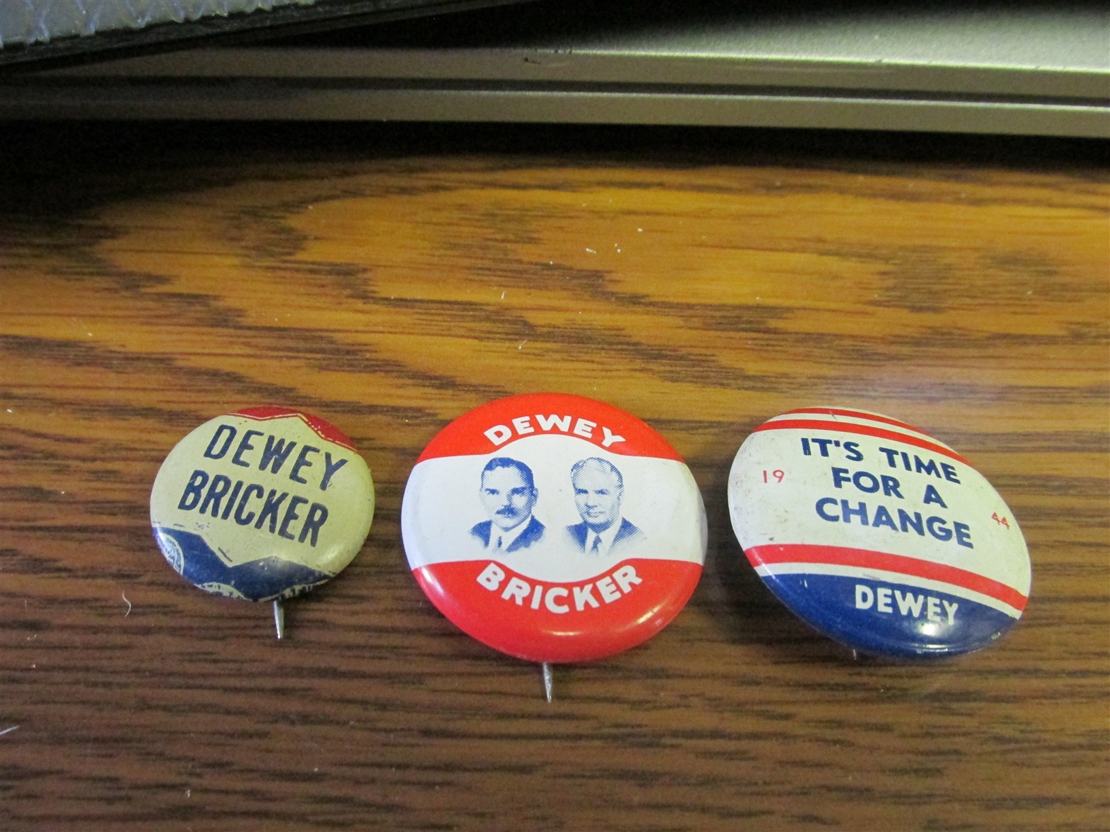 3 Thomas Dewey 1944 Presidential Election Pinbacks Pins Buttons Bricker