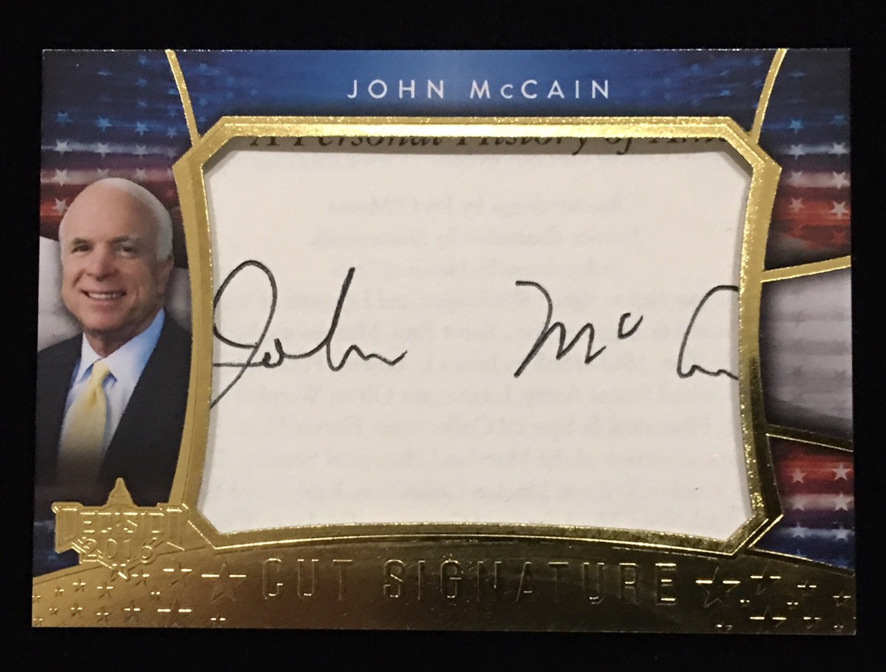 JOHN McCAIN ARIZONA SENATOR 2016 DECISION CUT SIGNATURE AUTOGRAPH SERIES 2