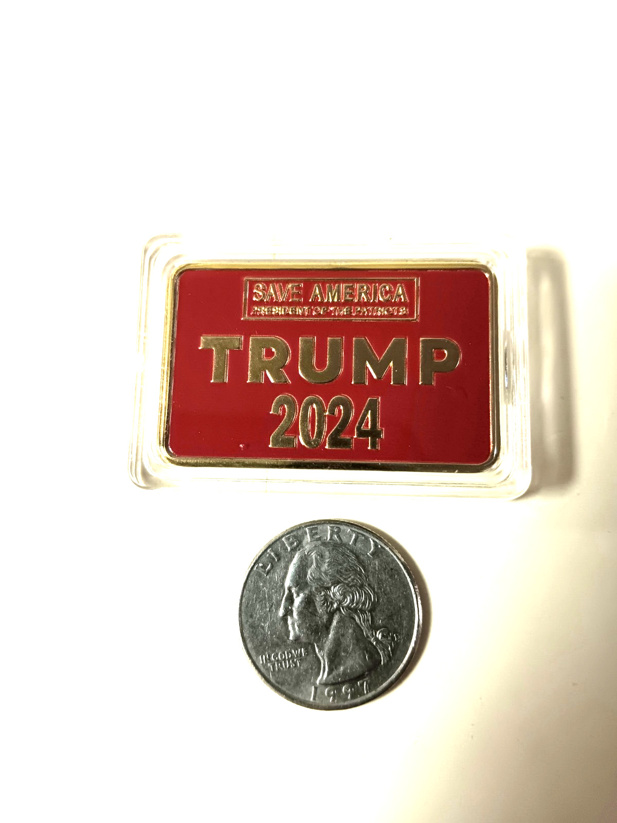 Donald Trump Membership Bar For Gold Members. Gold & Red “New In Capsuled Bar”